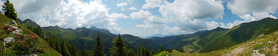 Panoramica salendo dalla Casera Azzaredo al Bivacco Zamboni sul sentiero 124